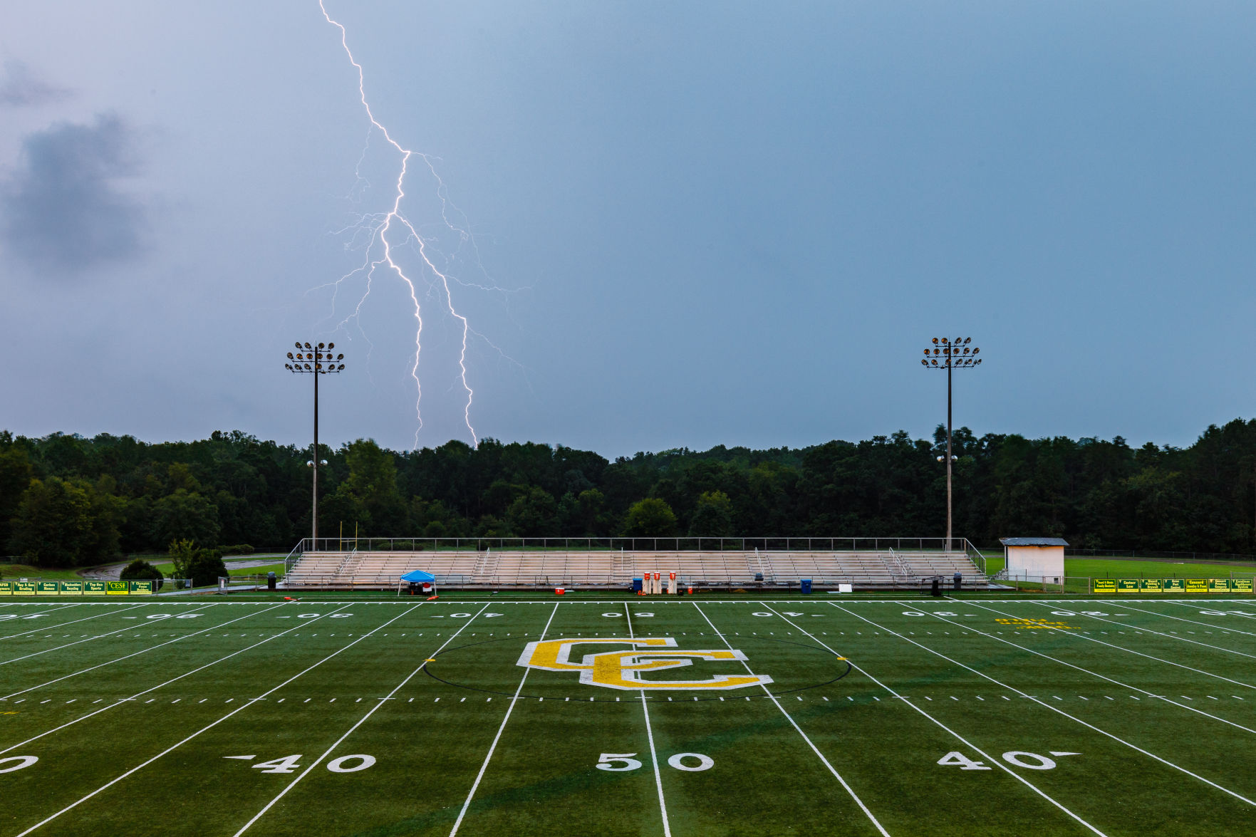 Thunderstorm postpones the Hickory Ridge vs. Central Cabarrus HS football season opener.